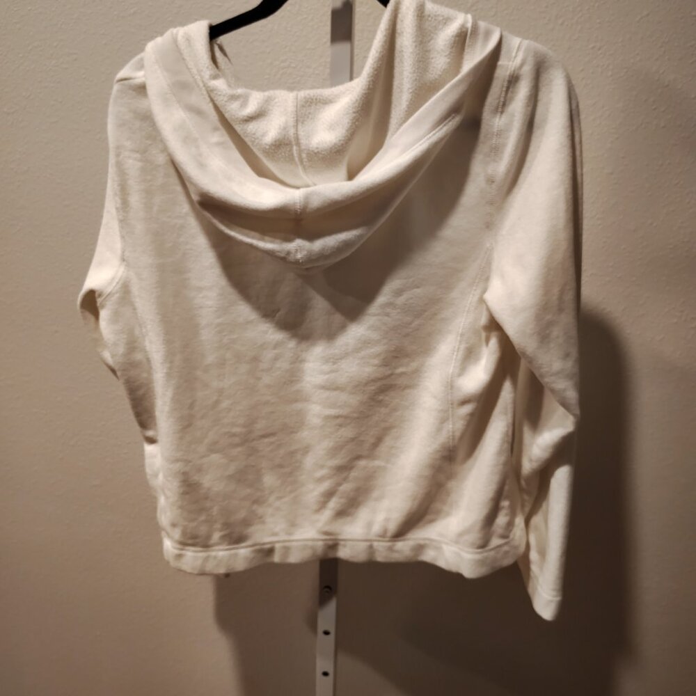 Tek Gear Women's White Fleece Hoodie Size Large Polyester Long Sleeve Pockets - Picture 11 of 11